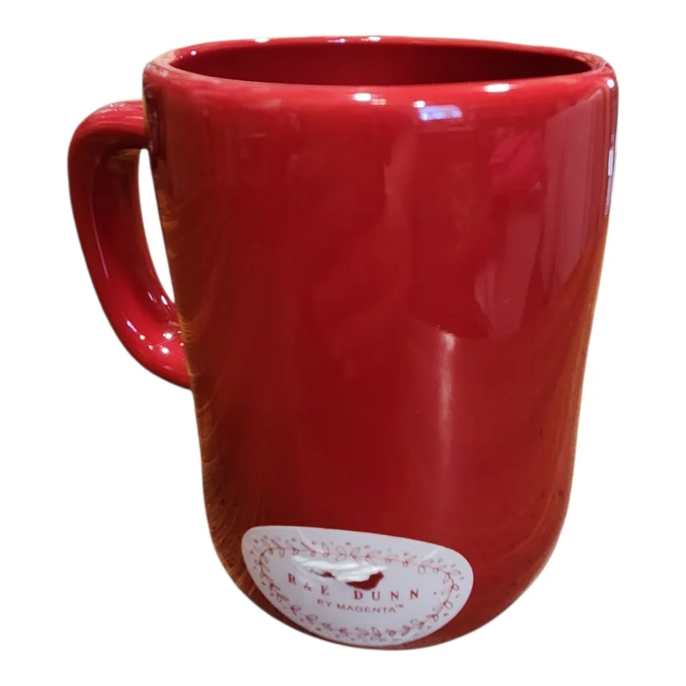 Holly Jolly Rae Dunn Magenta Artisan Collection Graphic Red Christmas Mug